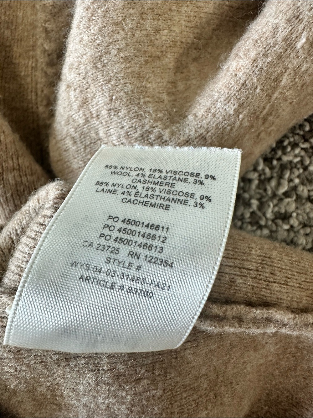 Wilfred Greer Sweater Size XS Heather Tannin Aritzia - Picture 7 of 10